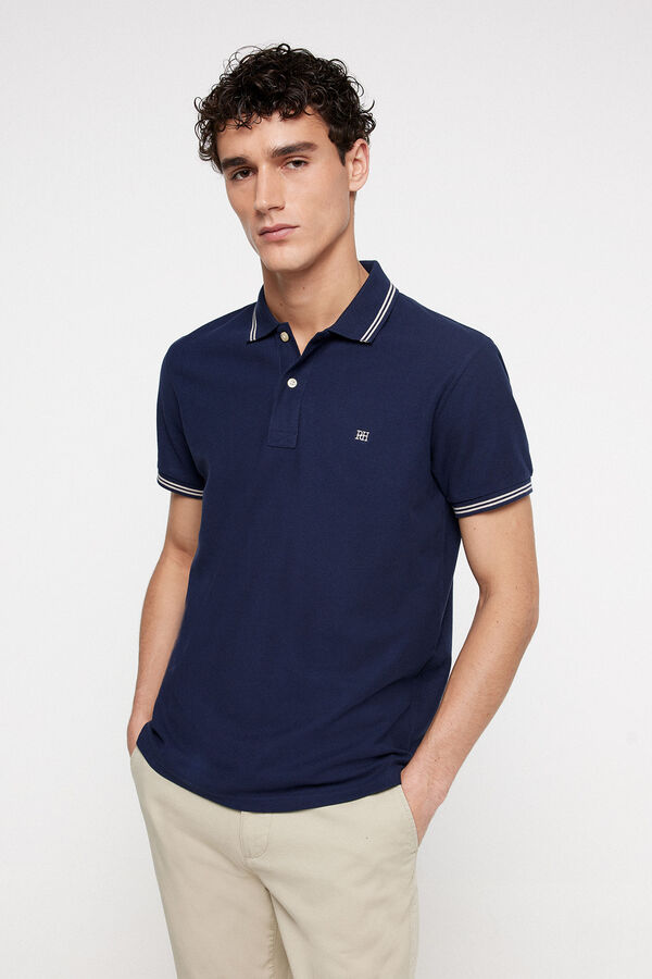 Fifty Outlet Polo PDH tipping em contraste Marinho