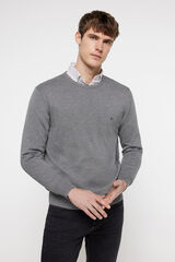 Pedro del Hierro Camisola b&aacute;sica decote redondo. Cinza medio