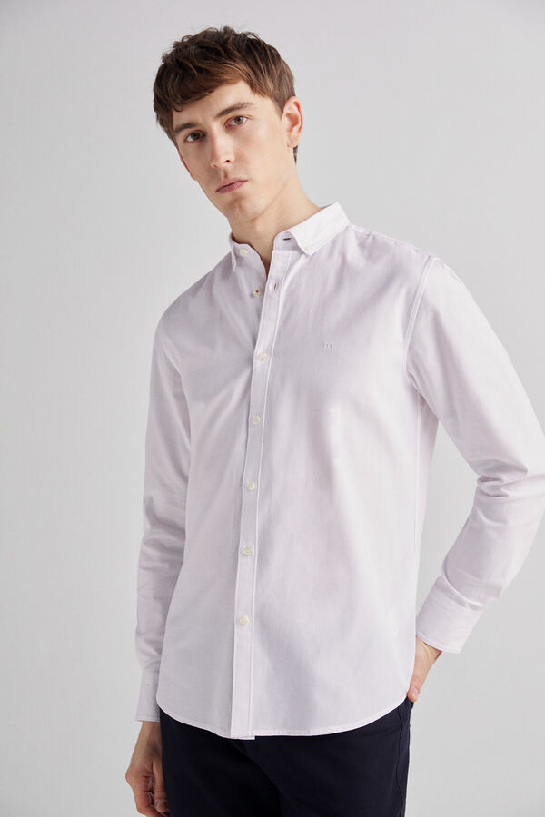 Fifty Outlet Camisa twill lisa Blanco