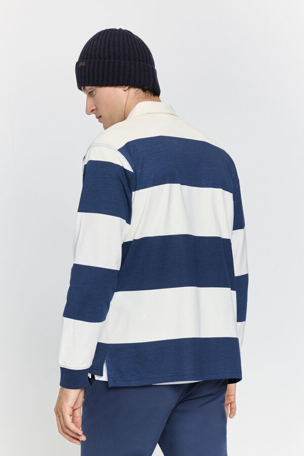 Milano Polo riscas estilo rugby Marinho