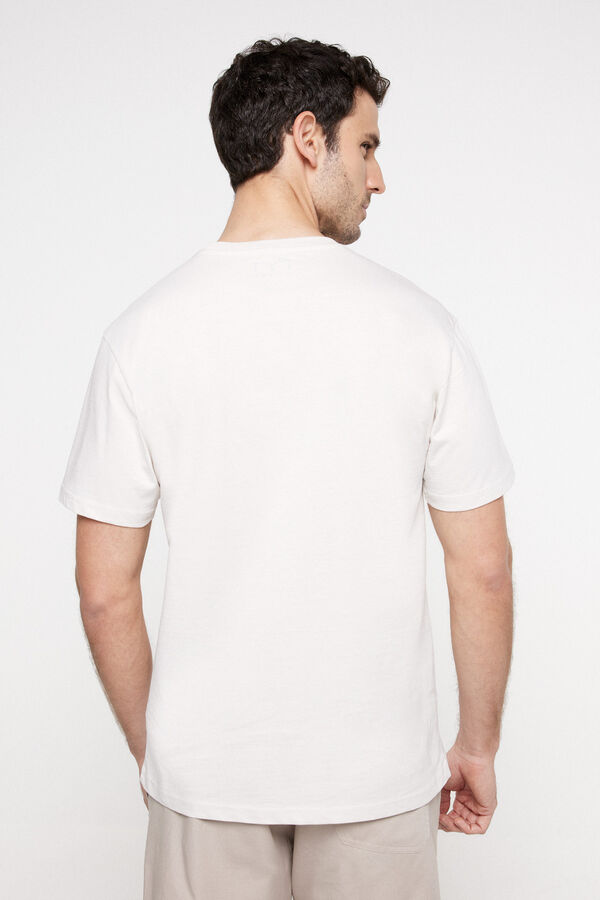 Fifty Outlet T-shirt estampada 100% algodão Cáqui escuro