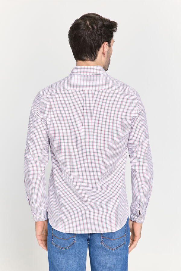 Pedro del Hierro Camisa xadrez corte descontra&iacute;do Azul indigo