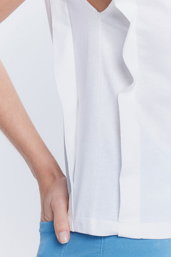 Milano Camiseta mangas efeito lavado Branco