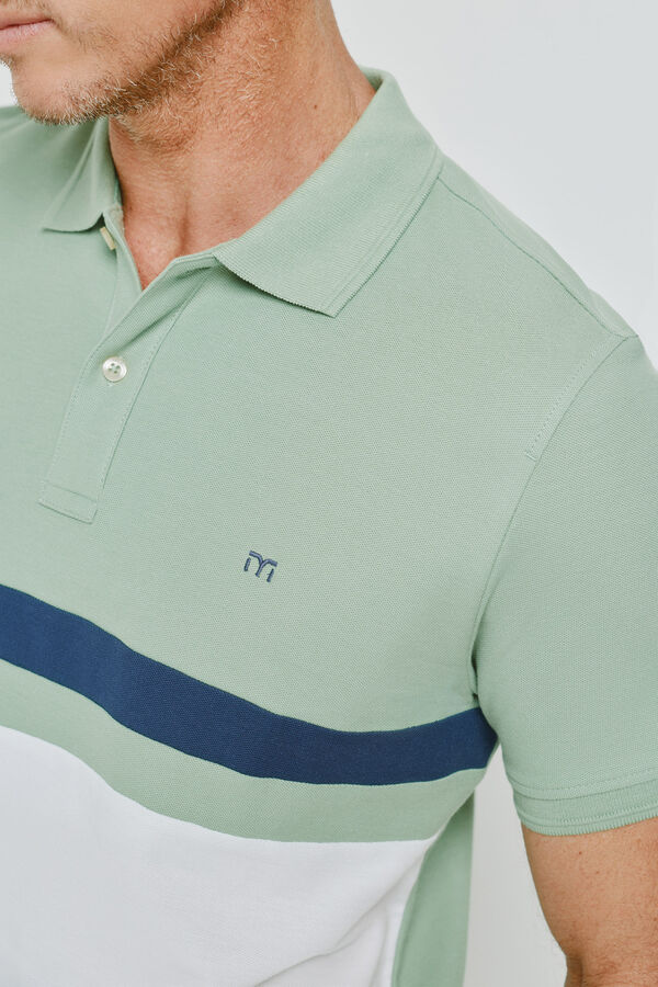 Milano Polo rayas manga corta Verde