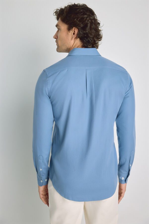Milano Camisa lisa manga larga Azul Claro