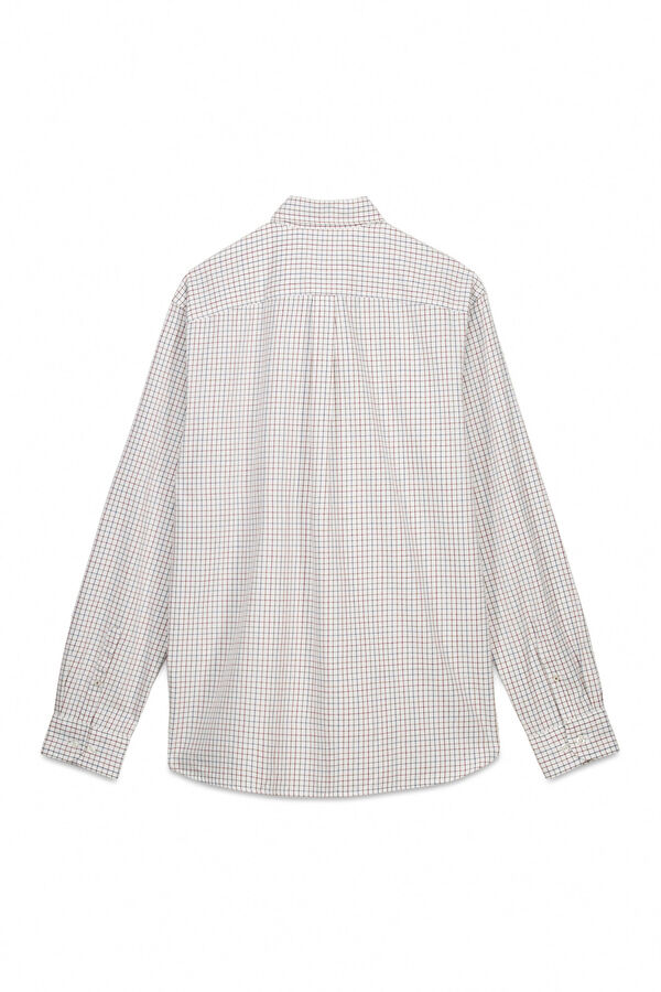 Pedro del Hierro Camisa xadrez com caimento relaxado Marfim