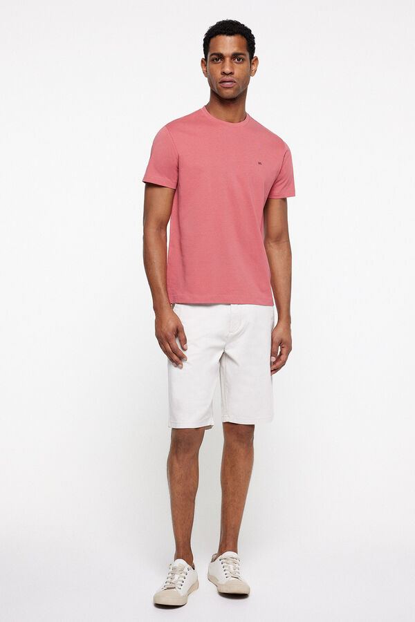 milano T-shirt manga curta b&aacute;sica. Vinho