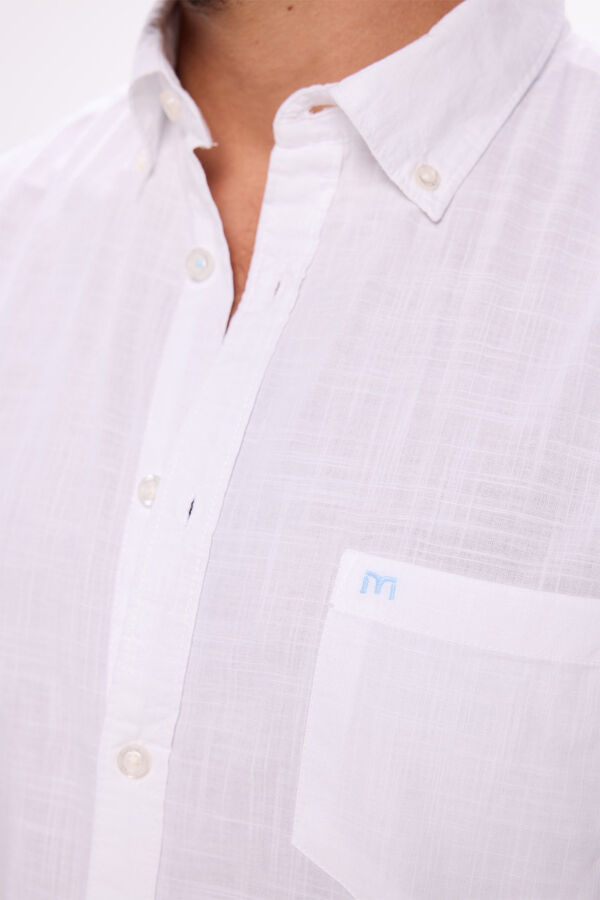 Milano Camisa malha slub lisa Branco