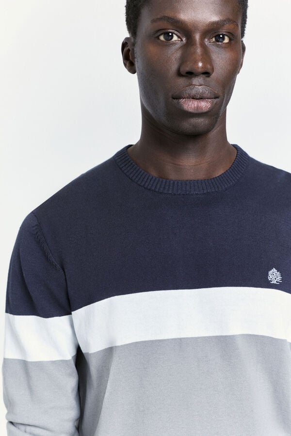 Springfield Jersey fantasía cuello caja Cinza claro