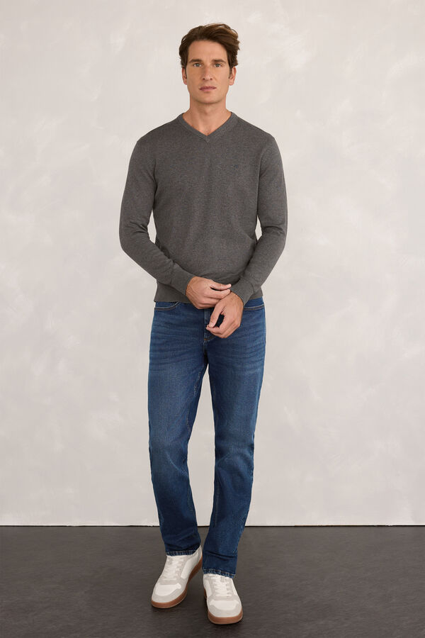 Milano Jersey Básico Pico Gris Oscuro