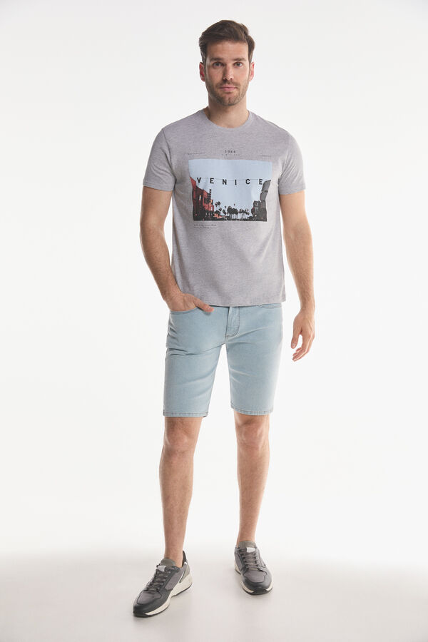 Fifty Outlet T-shirt estampada "Venice" Cinza claro