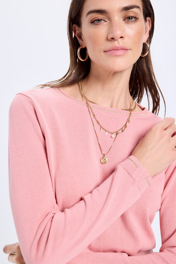 Milano Jersey algodón detalle lurex Rosa