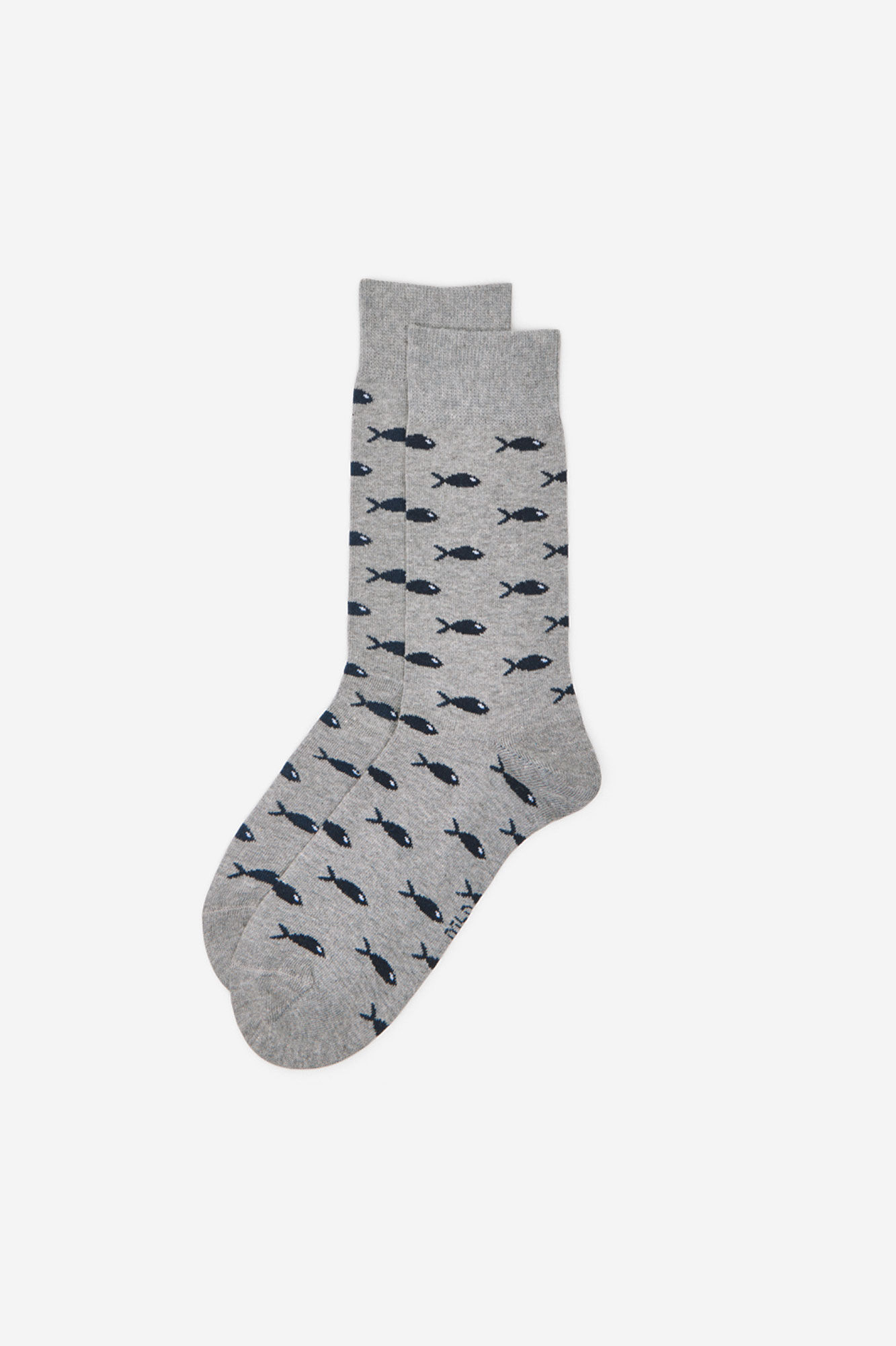 Milano Meia com padr&atilde;o de sardinhas