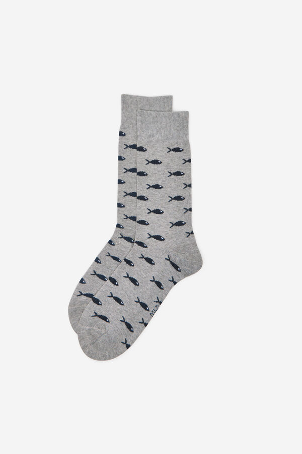 Milano Calcet&iacute;n dibujo sardinas Negro