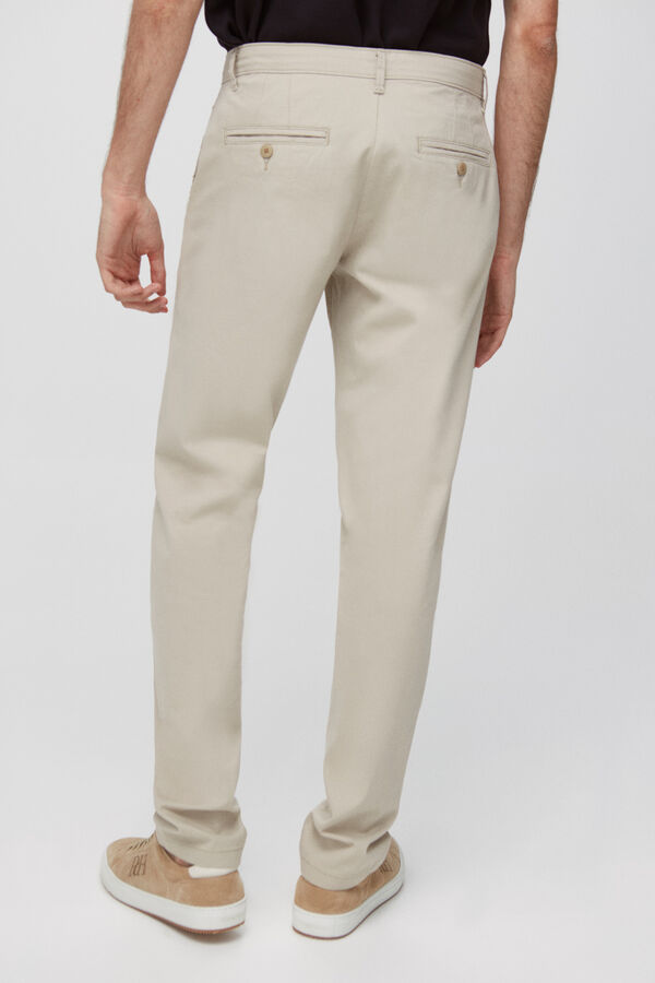 Fifty Outlet Pantalón Chino Liso Beige/Camel