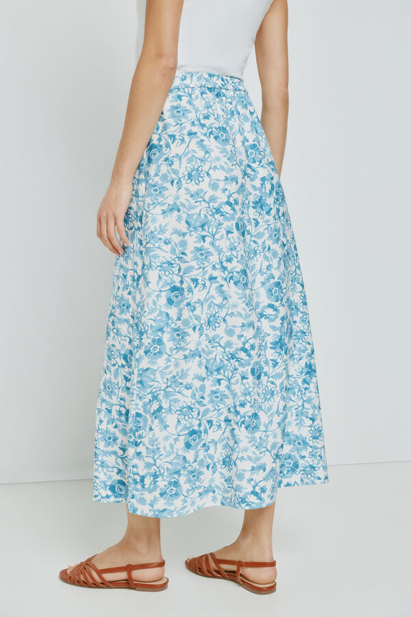 Milano Saia comprida abotoada estampada Azul