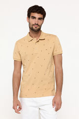 Fifty Outlet Polo totalmente estampado Areia