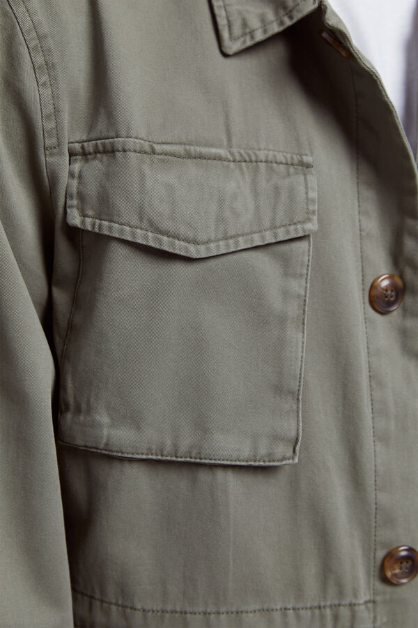 Milano Chaqueta Bolsillos Kaki Claro