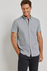 Springfield Camisa lisa de manga curta Azul indigo