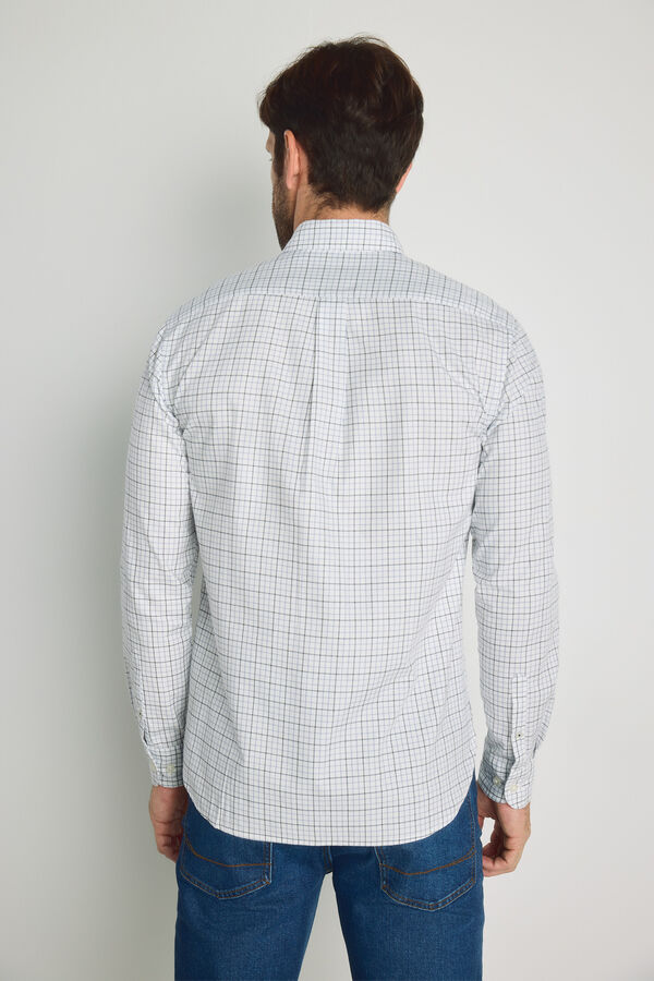 Pedro del Hierro Camisa de manga comprida aos quadrados Marinho
