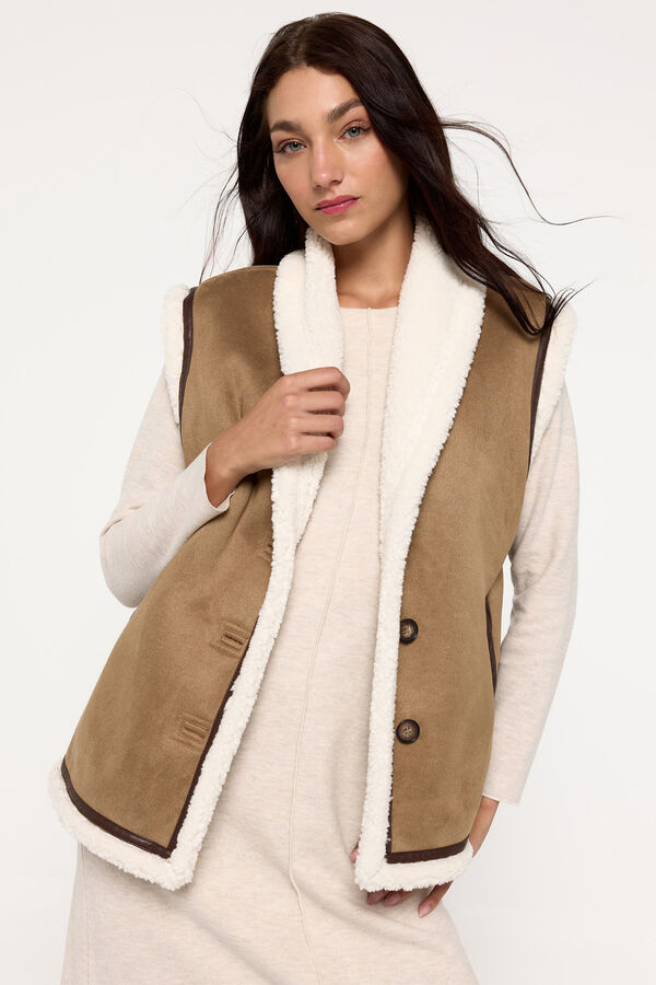 Milano Chaleco doble faz Beige