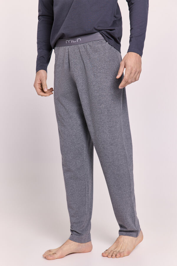 Milano Pijama Lettering Gris Oscuro