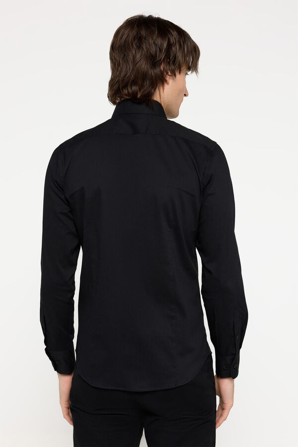 Milano Camisa Entallada lisa Negro