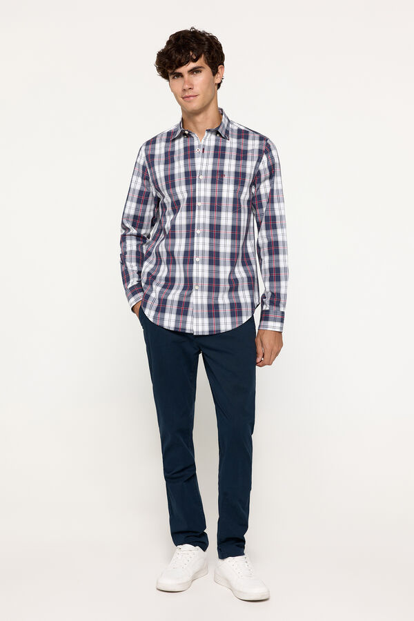 Milano Camisa Popel&iacute;n Cuadros Azul