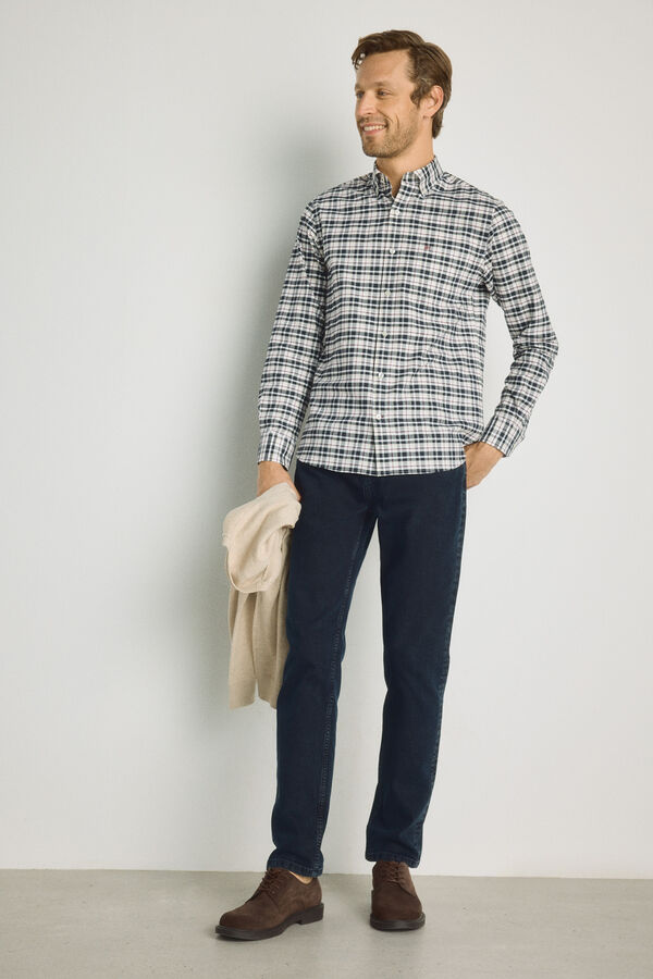 Pedro del Hierro Camisa cuadros manga larga Navy