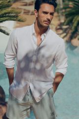 Pedro del Hierro Camisa lisa de manga comprida Branco