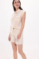 Milano Camisa esvoaçante com bolsos Bege