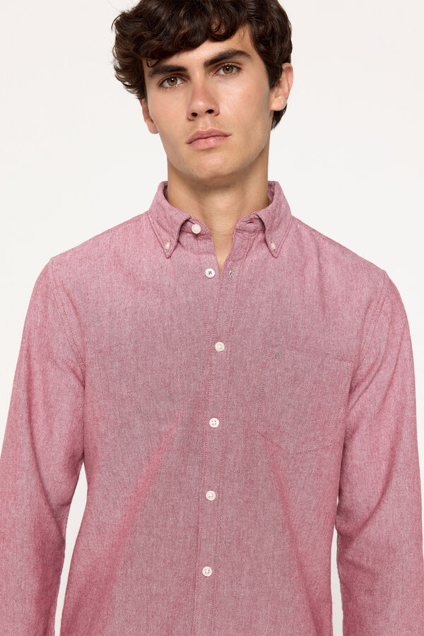 Milano Camisa oxford lisa Vermelho