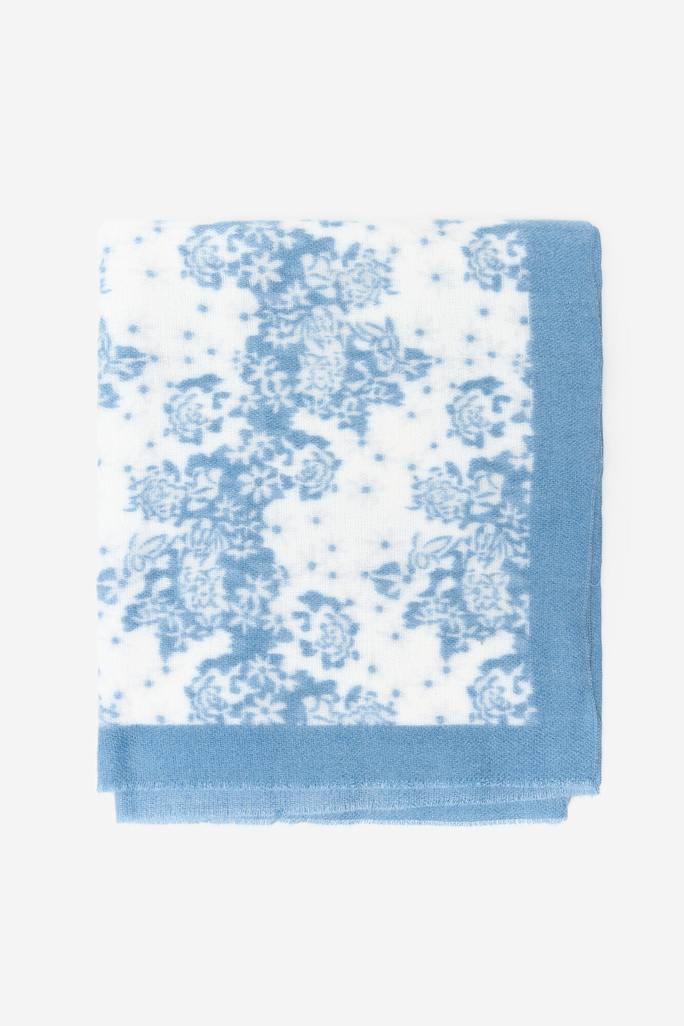 Milano Fular estampado bicolor flores azules