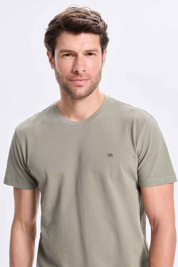 Milano Camiseta básica piqué Cáqui escuro