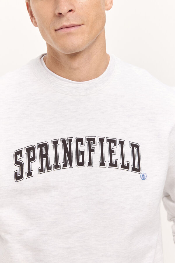Springfield Sudadera B&aacute;sica Cuello Caja Gris Claro