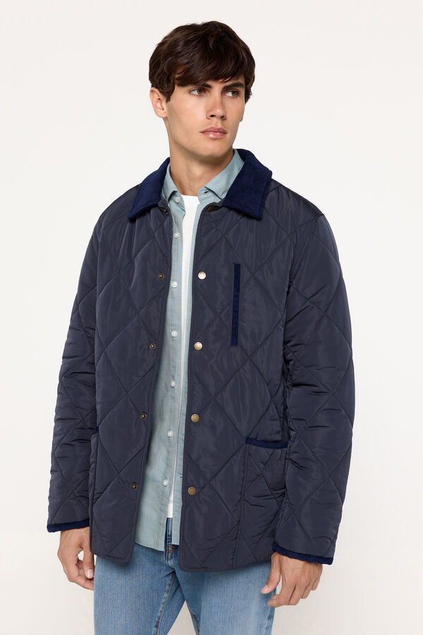 Milano Jaqueta gola veludo Marinho