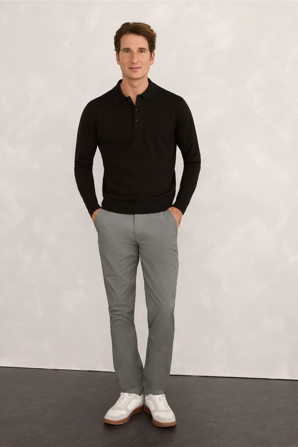 Milano Calças Chino Confortável Cinza claro