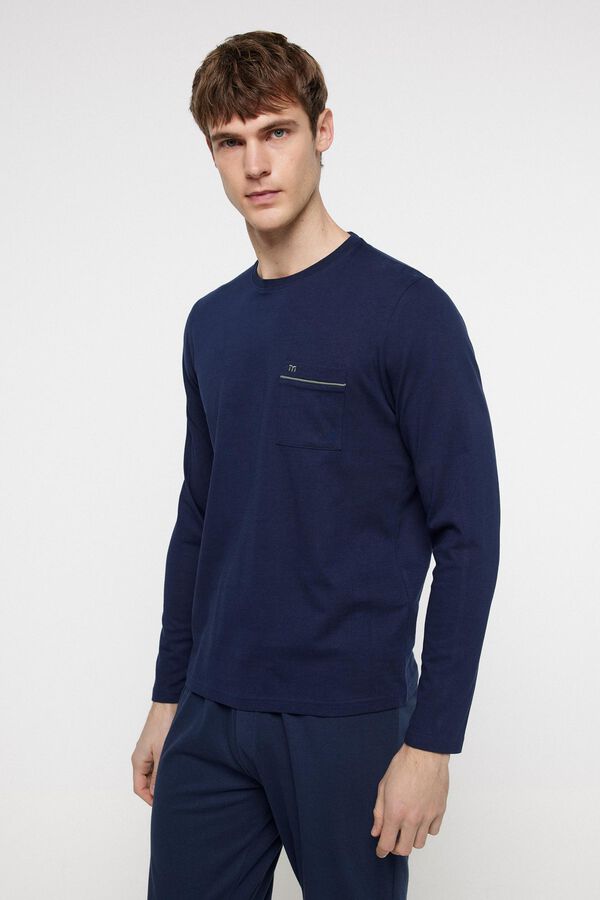 Milano Pijama largo algod&oacute;n Navy