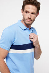 milano Polo manga corta confeccionado en 100% algod&oacute;n. Franjas a contraste en frontal. Logo bordado en pecho Azul
