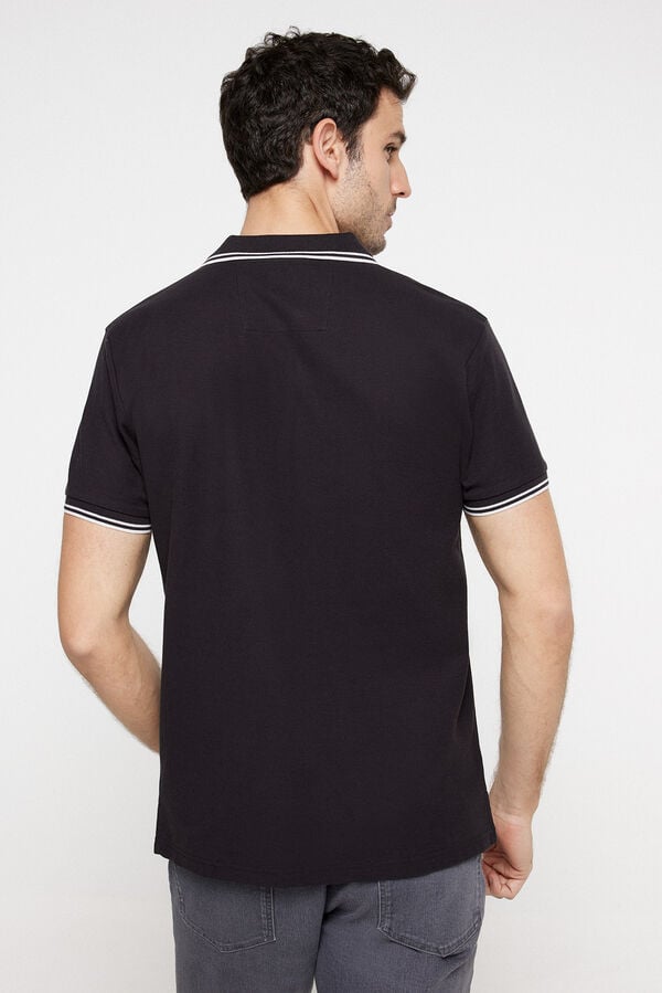 Fifty Outlet Polo Tipping Contraste Negro