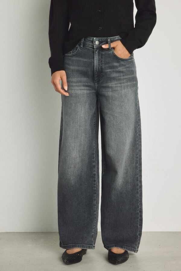 Milano Pantal&oacute;n denim ancho Gris