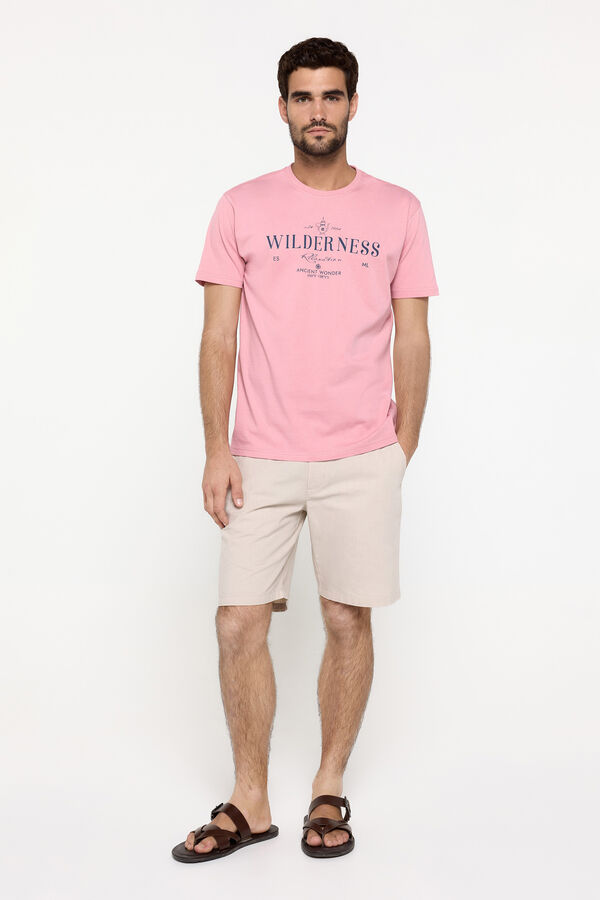 Milano T-shirt manga curta. 100% algod&atilde;o. Rosa