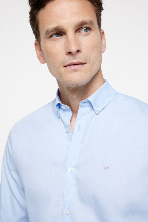 milano Camisa Chambray lisa Azul