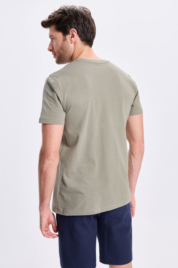 Milano Camiseta básica piqué Cáqui escuro