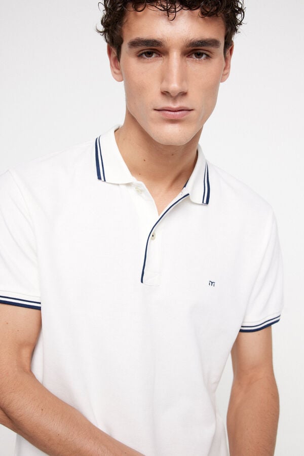 Fifty Outlet Polo Tipping Contraste Blanco
