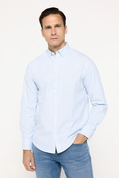 Fifty Outlet Camisa pinpoint riscas Azul