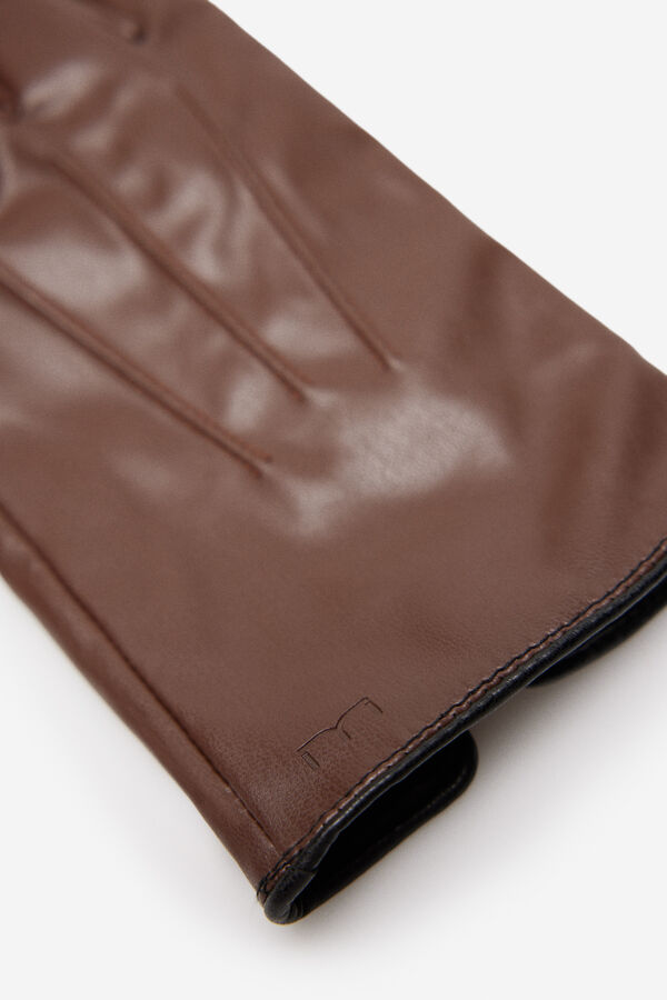 Milano Luvas Efeito Pele Castanho