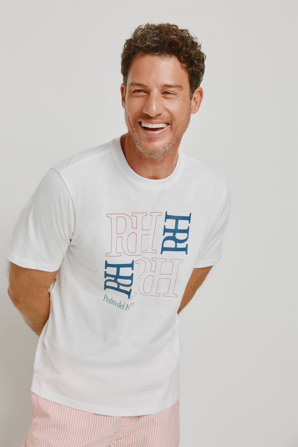 Pedro del Hierro T-shirt de manga curta estampada Branco