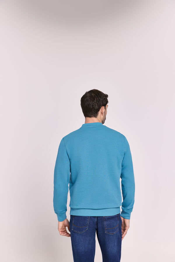 Pedro del Hierro Sudadera cuello redondo con logo Azul