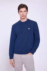 Springfield Sweatshirt com logo e gola redonda Marinho